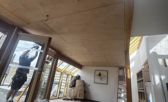 Ferraillage et placage plafond avec passage de l’électricité en amond